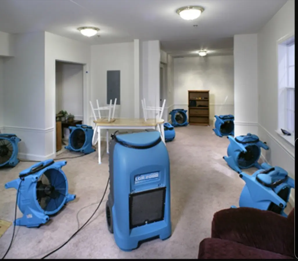 Air movers and dehumidifier setup for Water Extraction & Removal in River Forest